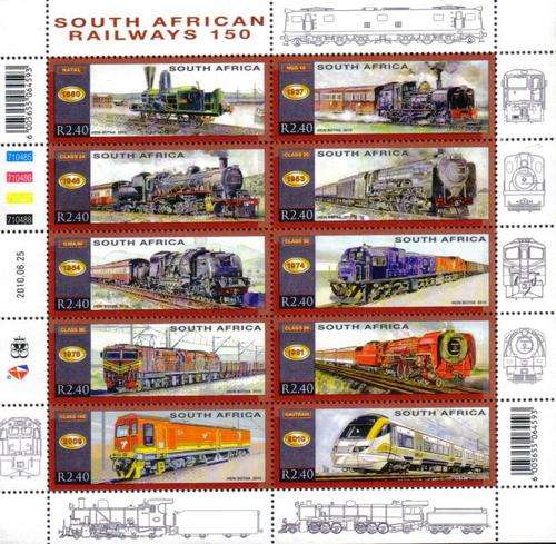 South Africa - 2010 SA Railways 150 Sheet MNH SACC 2068