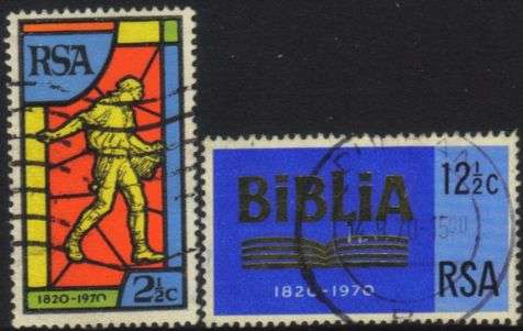South Africa - 1970 150th Anniv of Bible Society Used Set SACC 306 & 307