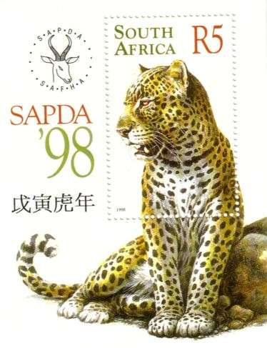 South Africa - 1998 SAPDA Leopard MS MNH SACC 1088