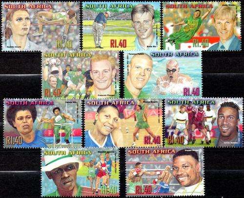 South Africa - 2001 SA Sporting Heroes Set MNH SACC 1348-1357