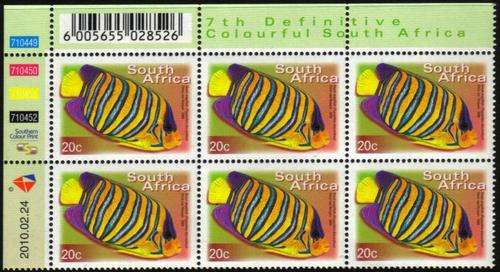 South Africa - 2010 7th Definitive 20c Reprint Control Block (2010.02.24) MNH