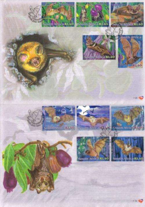 South Africa - 2001 Bats FDC Set 7.19 + 7.20
