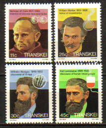 Transkei - 1984 Heroes of Medicine (3rd series) Set MNH SACC 160-163