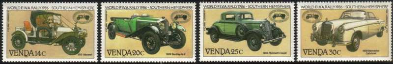 Venda - 1986 FIVA International Car Rally Set MNH SACC 147-150