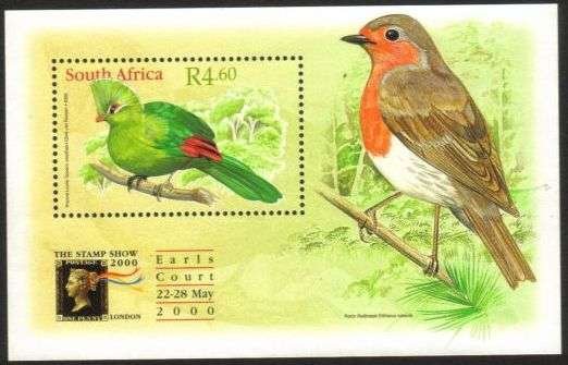 South Africa - 2000 London Stamp Show Birds MS MNH SACC 1254