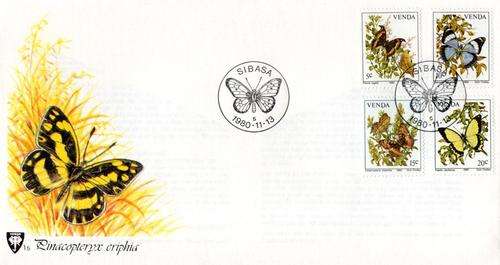 Venda - 1980 Butterflies FDC 1.5