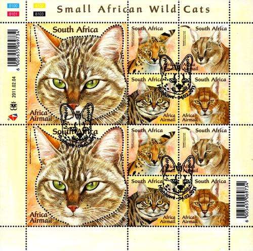 South Africa - 2011 Small African Wild Cats Sheet Used