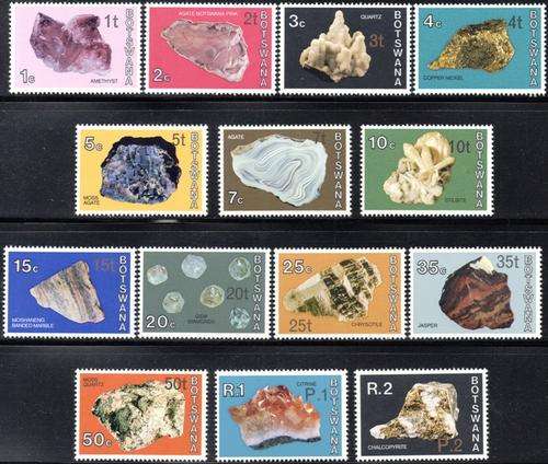 Botswana - 1976 Minerals Surcharges Set MNH SG 367-380