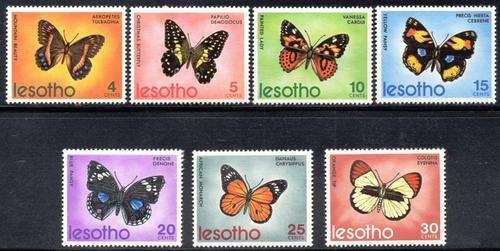 Lesotho - 1973 Butterflies Set MNH SG 239-245