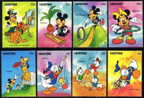 Lesotho - 1991 Children's Games Disney Set & MS MNH SG 1055-1063