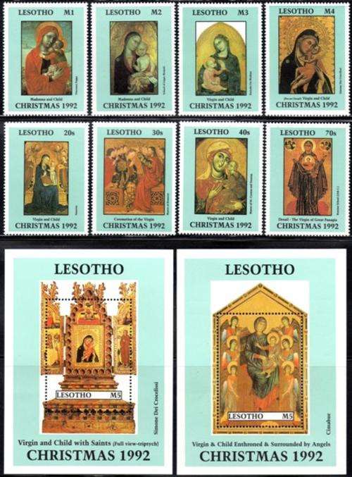 Lesotho - 1992 Christmas Set & MS MNH SG 1117-1125