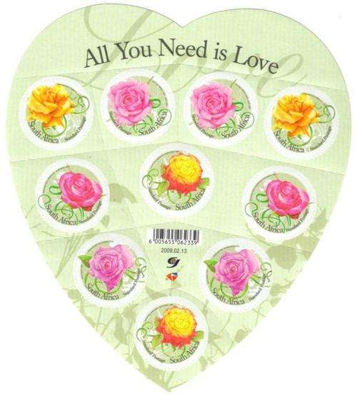 South Africa - 2009 Valentines Day Roses Sheet MNH SACC 1937