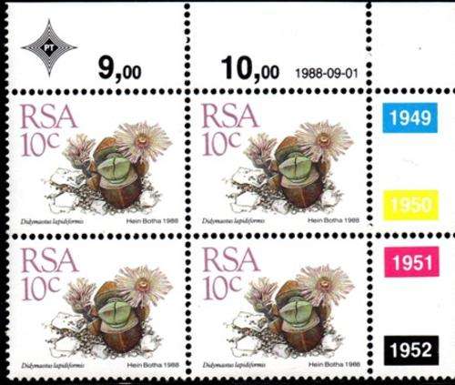 South Africa - 1988 Succulents 10c Control Block MNH SACC 672