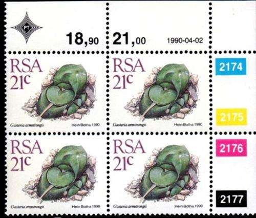 South Africa - 1990 Succulents 21c Control Block MNH SACC 721