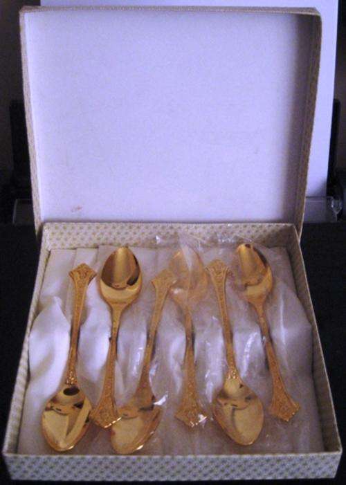 Eetrite 24 carat Gold plated Teaspoons - box of 6