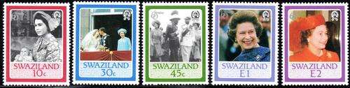Swaziland - 1986 60th Birthday of QEII Set MNH SG 500-504