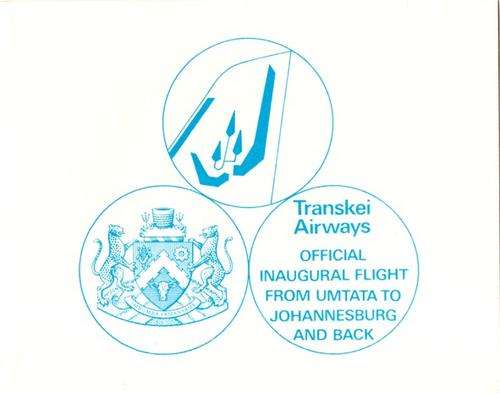 Transkei - 1977 Transkei Airways Collectors Sheet 1.3a