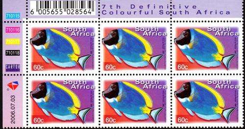 South Africa - 2006 7th Definitive 60c Reprint Control Block (2006.07.03) MNH