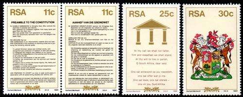 South Africa - 1984 New Constitution Set MNH SACC 571-574