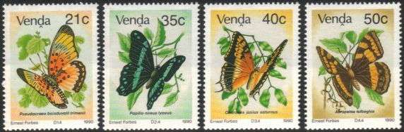 Venda - 1990 Butterflies Set MNH SACC 214-217