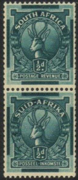 South Africa - 1943 Coils 1/2d Pair MH SACC 104