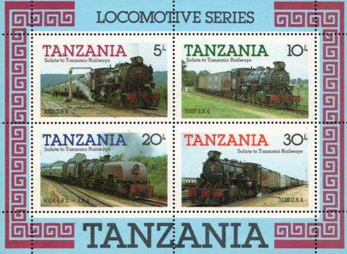 Tanzania - 1985 Steam Locomotives MS MNH