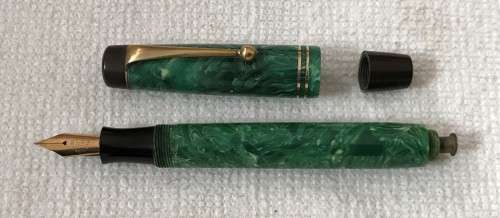 Pen Fountain Pen Button Filler 14ct Gold Nib