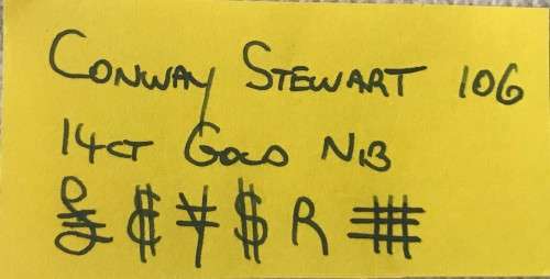 Pen Conway Stewart 106 Fountain Pen 14ct Gold Nib