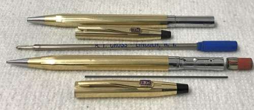 Pen / Pencil Set Cross 1/20 12ct Gold Filled USA