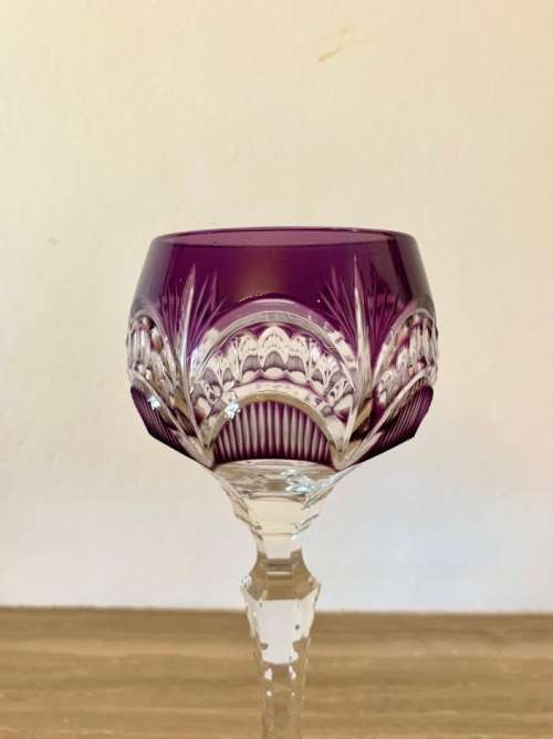 Ajka crystal multicoloured wine glass set of 5
