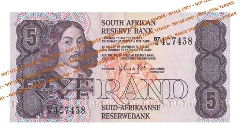 1984 5 Rand GPC De Kock 3rd Issue & Replacement EA (B4/30), (B6/11), (B7/8) & (X12)
