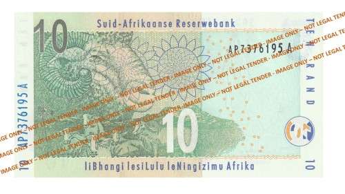 2004/2009 10 Rand TT Mboweni 2nd Issue (AP73 89-95)  7 Notes