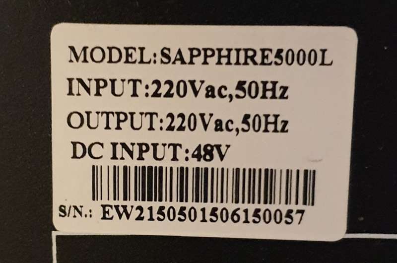 UPS INVERTER SAPPHIRE 5KVA LINE INTERACTIVE PURE SINE WAVE