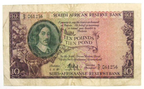1953 SA Reserve Bank 10 Pond/10 Pond Note