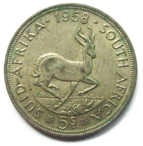 1958 Union of SA 5 Shillings