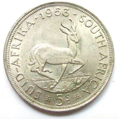 1953 Union of SA 5 Shillings