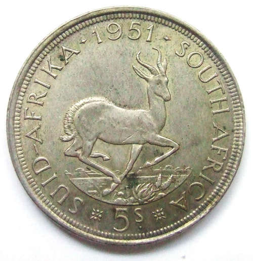 1951 Union of SA 5 Shillings