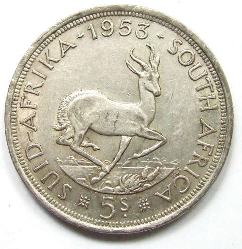 1953 Union of SA 5 Shillings