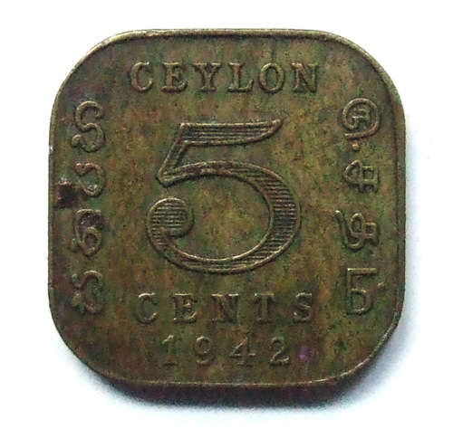 1942 Ceylon 5 Cents