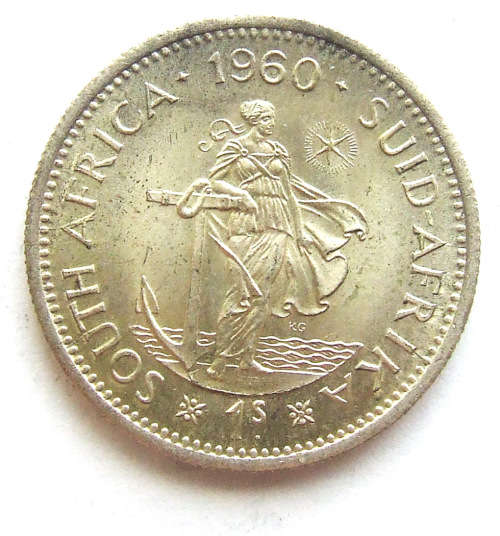 1960 South Africa Shilling - Cracked Die