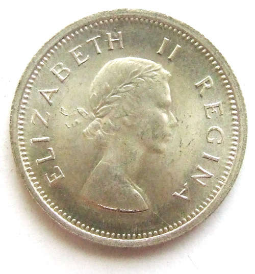 1960 South Africa Shilling - Cracked Die