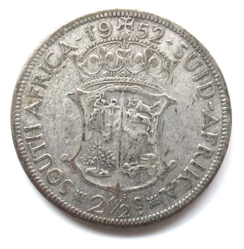 1952 South Africa 2 1/2 Shillings