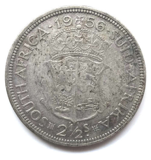 1956 South Africa 2 1/2 Shillings