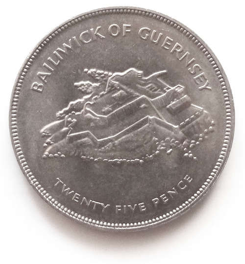 1977 Bailiwick of Guernsey 25 Pence