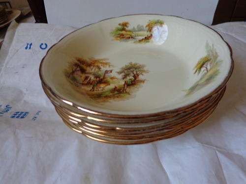 6 X SOUP/PORRIDGE BOWLS A.MEAKIN ,,THE INN,,190,, DEPTH 45mm
