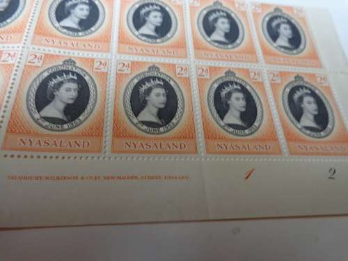 inscpt/control block (10) NYASSALAND CORNATION Q11,MINT/N/H.