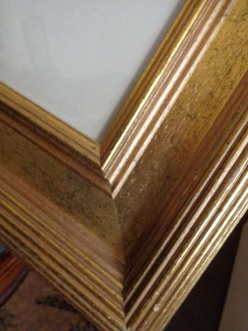 AT BOTHA BEAUTIFUL WOODEN FRAME 880 X 610 MM.GLASS FRONT..