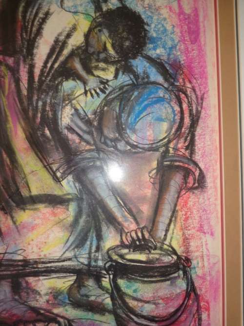 MARTIN NKWADIPO.1993 ,,A MOTHERS CARE,frmd 730 X 930 MM.see scans