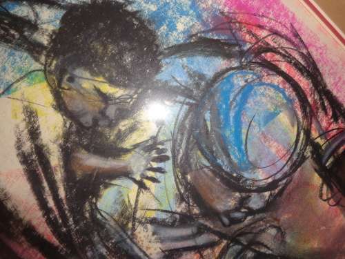 MARTIN NKWADIPO.1993 ,,A MOTHERS CARE,frmd 730 X 930 MM.see scans
