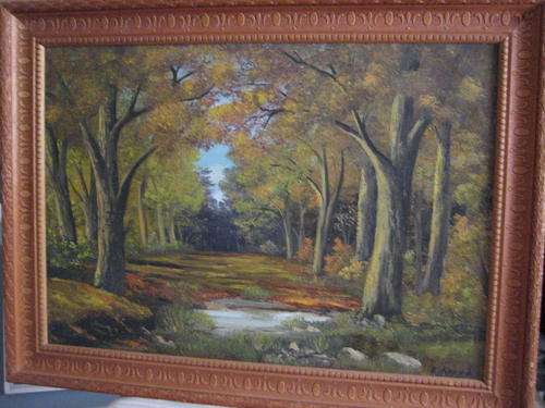 AUTUMNALS WAY,by E.KORUB.sandalwood type frame.820 x 620 framed...(M).